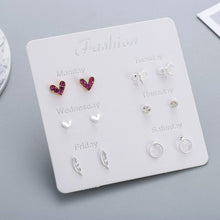 Load image into Gallery viewer, Luokey City 2020 Fashion Korean Stud Earrings For Women New Small Heart Moon Star Pearl Earrings Set Wedding Jewelry Accessories
