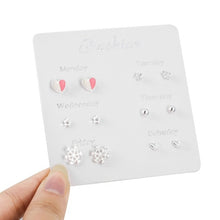Load image into Gallery viewer, Luokey City 2020 Fashion Korean Stud Earrings For Women New Small Heart Moon Star Pearl Earrings Set Wedding Jewelry Accessories
