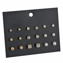 Load image into Gallery viewer, Luokey City 2020 Fashion Korean Stud Earrings For Women New Small Heart Moon Star Pearl Earrings Set Wedding Jewelry Accessories
