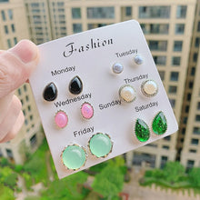 Load image into Gallery viewer, Luokey City 2020 Fashion Korean Stud Earrings For Women New Small Heart Moon Star Pearl Earrings Set Wedding Jewelry Accessories
