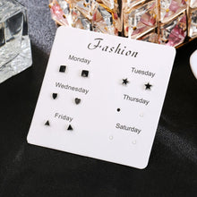 Load image into Gallery viewer, Luokey City 2020 Fashion Korean Stud Earrings For Women New Small Heart Moon Star Pearl Earrings Set Wedding Jewelry Accessories
