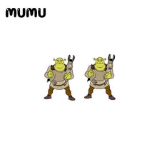 Load image into Gallery viewer, 2020 New Shrek Stud Earring Cartoon Shrek Acrylic Earring Epoxy Resin Handcraft Jewelry Fashion Earrings
