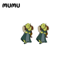 Load image into Gallery viewer, 2020 New Shrek Stud Earring Cartoon Shrek Acrylic Earring Epoxy Resin Handcraft Jewelry Fashion Earrings
