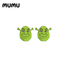 Load image into Gallery viewer, 2020 New Shrek Stud Earring Cartoon Shrek Acrylic Earring Epoxy Resin Handcraft Jewelry Fashion Earrings
