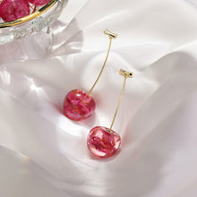 Load image into Gallery viewer, 2020 New Arrival Dominated Acrylic fashion Geometric fine Women Drop Earrings contracted sweet cherry modelling long earrings
