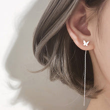 Load image into Gallery viewer, Long Tassel Butterfly Drop Earrings Silver Color 2020 Fashion Hanging Women Earrings Summer Jewelry Girls GIfts
