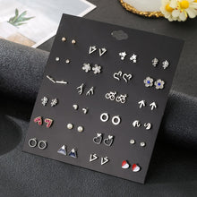 Load image into Gallery viewer, 2020 New Statement Mixed Crystal Rhinestone Pearl Stud Earrings For Women Trendy Resin Flower Heart Shape Wedding Earrings Gift
