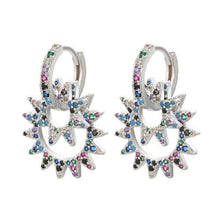 Load image into Gallery viewer, ZHUKOU 21x37mm high quality explosion small sun earrings crystal brass earrings for women&amp; girls jewelry decoration model: VE75
