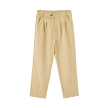Load image into Gallery viewer, INMAN 2020 Spring New Arrival Literary Retro Style Khaki High Waist Loose Style Women Comfortable Pnat
