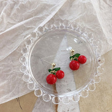 Load image into Gallery viewer, AOMU 2020 New Japan Korean Cherry Fruit Shaped Drop Earrings For Women Sweet Girls Cute Brincos Line Pendientes Jewelry Gifts
