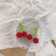 Load image into Gallery viewer, AOMU 2020 New Japan Korean Cherry Fruit Shaped Drop Earrings For Women Sweet Girls Cute Brincos Line Pendientes Jewelry Gifts
