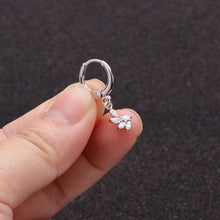Load image into Gallery viewer, 1PC Ear Piercing Jewelry Cross Star Love Heart 20G Gold Hoop With Cz Pendant Cartilage Helix Rook Earring
