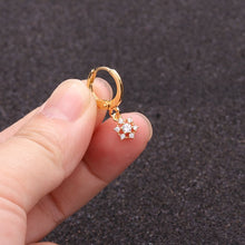 Load image into Gallery viewer, 1PC Ear Piercing Jewelry Cross Star Love Heart 20G Gold Hoop With Cz Pendant Cartilage Helix Rook Earring
