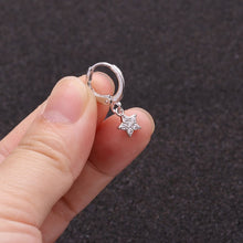 Load image into Gallery viewer, 1PC Ear Piercing Jewelry Cross Star Love Heart 20G Gold Hoop With Cz Pendant Cartilage Helix Rook Earring
