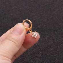 Load image into Gallery viewer, 1PC Ear Piercing Jewelry Cross Star Love Heart 20G Gold Hoop With Cz Pendant Cartilage Helix Rook Earring
