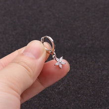 Load image into Gallery viewer, 1PC Ear Piercing Jewelry Cross Star Love Heart 20G Gold Hoop With Cz Pendant Cartilage Helix Rook Earring
