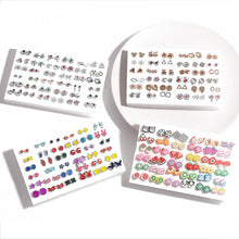 Load image into Gallery viewer, 36Pairs Earrings Mixed Styles Crystal Rhinestone Sun Flower Geometric Animal Plastic Stud Earrings Set For Women Girls Jewelry
