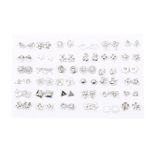 Load image into Gallery viewer, 36Pairs Earrings Mixed Styles Crystal Rhinestone Sun Flower Geometric Animal Plastic Stud Earrings Set For Women Girls Jewelry
