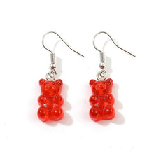 Load image into Gallery viewer, originality statement minimalist dangle earring jelly Polychromatic Bear drop earrings fashion minimalist stud earings for women
