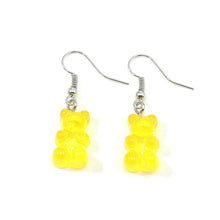 Load image into Gallery viewer, originality statement minimalist dangle earring jelly Polychromatic Bear drop earrings fashion minimalist stud earings for women
