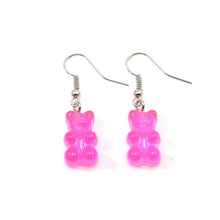 Load image into Gallery viewer, originality statement minimalist dangle earring jelly Polychromatic Bear drop earrings fashion minimalist stud earings for women
