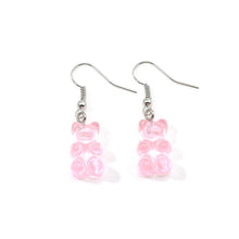 Load image into Gallery viewer, originality statement minimalist dangle earring jelly Polychromatic Bear drop earrings fashion minimalist stud earings for women
