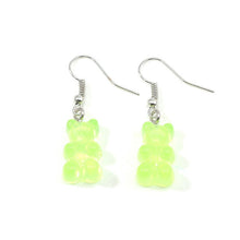Load image into Gallery viewer, originality statement minimalist dangle earring jelly Polychromatic Bear drop earrings fashion minimalist stud earings for women
