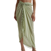 Load image into Gallery viewer, 2020 One Piece Women Beach Skirt Ruffles Sarong Bikini Beach Cover Up Chiffon Wrap Skirts Swimwear Summer Bathing Suit Swimsuits
