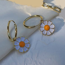 Load image into Gallery viewer, HUANZHI 2019 White Geometric Round Square Irregular Hollow Pearlescent Starry Sky Calla Lily Enamel Earrings for Women Girls
