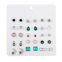 Load image into Gallery viewer, 2020 New Statement Mixed Crystal Rhinestone Pearl Stud Earrings For Women Trendy Resin Flower Heart Shape Wedding Earrings Gift
