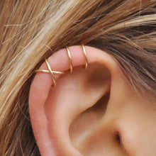 Load image into Gallery viewer, VAGZEB 5pcs/set 2020 Fashion Gold Color Ear Cuffs Leaf Clip Earrings for Women Climbers No Piercing Fake Cartilage Earring
