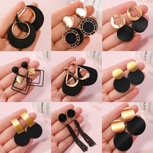 Load image into Gallery viewer, POXAM New Korean Statement Earrings for women Black Cute Arcylic Geometric Dangle Drop Gold Earings Brincos 2020 Fashion Jewelry
