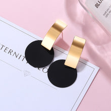 Load image into Gallery viewer, POXAM New Korean Statement Earrings for women Black Cute Arcylic Geometric Dangle Drop Gold Earings Brincos 2020 Fashion Jewelry
