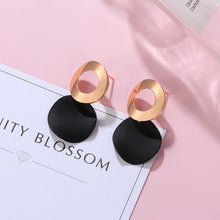 Load image into Gallery viewer, POXAM New Korean Statement Earrings for women Black Cute Arcylic Geometric Dangle Drop Gold Earings Brincos 2020 Fashion Jewelry
