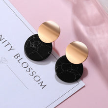 Load image into Gallery viewer, POXAM New Korean Statement Earrings for women Black Cute Arcylic Geometric Dangle Drop Gold Earings Brincos 2020 Fashion Jewelry
