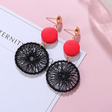 Load image into Gallery viewer, POXAM New Korean Statement Earrings for women Black Cute Arcylic Geometric Dangle Drop Gold Earings Brincos 2020 Fashion Jewelry
