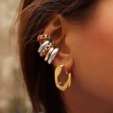 Load image into Gallery viewer, Punk Rock Gold Color Clip Earrings No Piercing Trendy Link Chain Earcuffs Statement Cartilage Earrings for Women Party Jewelry
