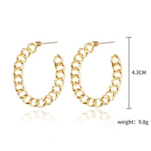 Load image into Gallery viewer, Punk Rock Gold Color Clip Earrings No Piercing Trendy Link Chain Earcuffs Statement Cartilage Earrings for Women Party Jewelry
