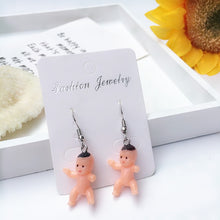 Load image into Gallery viewer, 2020 Funny Baby Doll Shape Colorful Dangle Earrings For Women Girl Creative Harajuku Cool Drop Earrings Party Statement Jewelry
