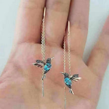 Load image into Gallery viewer, 1 Pair Unique Long Drop Earrings Bird Pendant Tassel Crystal Pendant Earrings Ladies Jewelry Design 2 Colors Hummingbird Earring
