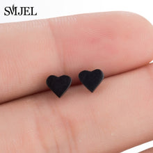 Load image into Gallery viewer, SMJEL Stainless Steel Earrings Geometric Women Men Hip hop Black Star Moon Stud Earring Fashion Jewelry Best Gift for Friend
