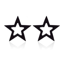 Load image into Gallery viewer, SMJEL Stainless Steel Earrings Geometric Women Men Hip hop Black Star Moon Stud Earring Fashion Jewelry Best Gift for Friend
