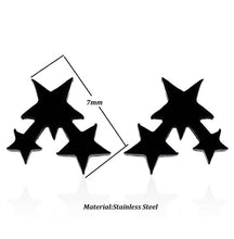 Load image into Gallery viewer, SMJEL Stainless Steel Earrings Geometric Women Men Hip hop Black Star Moon Stud Earring Fashion Jewelry Best Gift for Friend
