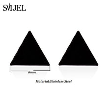 Load image into Gallery viewer, SMJEL Stainless Steel Earrings Geometric Women Men Hip hop Black Star Moon Stud Earring Fashion Jewelry Best Gift for Friend
