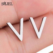 Load image into Gallery viewer, SMJEL Stainless Steel Earrings Geometric Women Men Hip hop Black Star Moon Stud Earring Fashion Jewelry Best Gift for Friend

