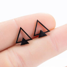 Load image into Gallery viewer, SMJEL Stainless Steel Earrings Geometric Women Men Hip hop Black Star Moon Stud Earring Fashion Jewelry Best Gift for Friend
