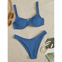 Load image into Gallery viewer, NAKIAEOI 2020 New Sexy Bikinis Women Swimsuit High Waisted Bathing Suits Swim Halter Push Up Bikini Set Plus Size Swimwear 4XL
