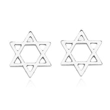 Load image into Gallery viewer, Hollow Six-pointed Star Earrings Titanium Steel Men Women Earrings Electroplated Earrings Jewerly Birthday Gifts
