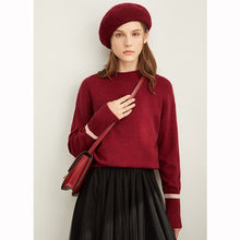 Load image into Gallery viewer, Amii spring semi-turtleneck knit sweater women causal oneck full sleeves loose pullover tops 11930334

