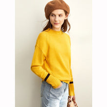 Load image into Gallery viewer, Amii spring semi-turtleneck knit sweater women causal oneck full sleeves loose pullover tops 11930334
